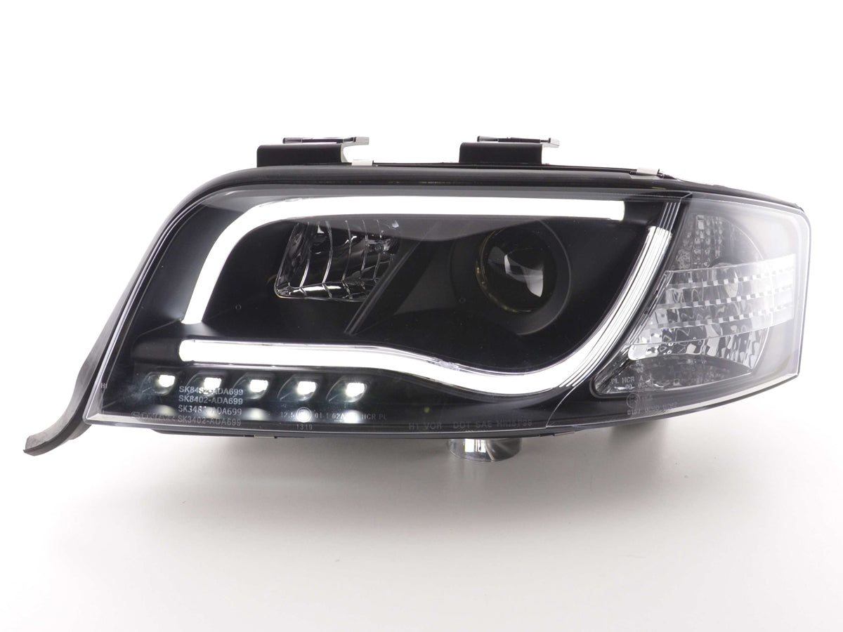 Scheinwerfer Set Daylight LED Tagfahrlicht Audi A6 Typ 4B 01-04 schwarz Scheinwerfer Set Daylight LED Tagfahrlicht Audi A6 Typ 4B 01-04 schwarz